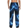 thumbnail image 3 of Picia Blue Lightning Mens Soft Woven Cotton Elastic Waistband Sleep Pajama Pant Lounge Sleep Pant With Pockets And Drawstring-Small, 3 of 9