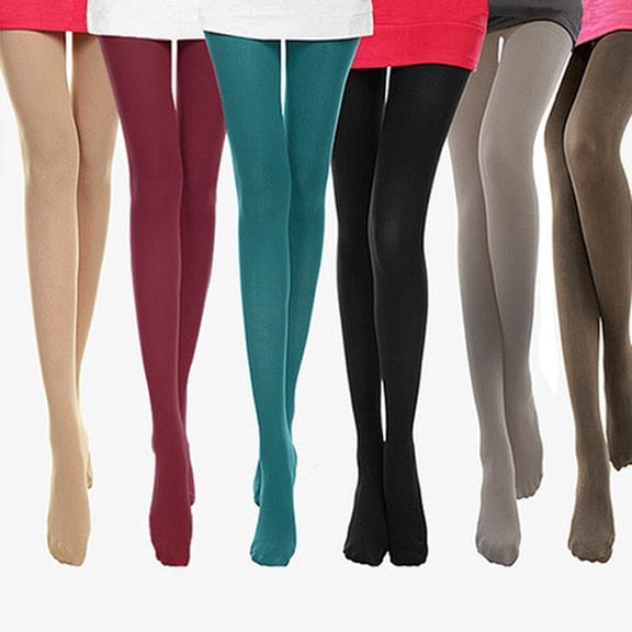 Posijego Women's Tights Stockings Solid Color Stretch High Waisted Slim Pantyhose Leggings for Women