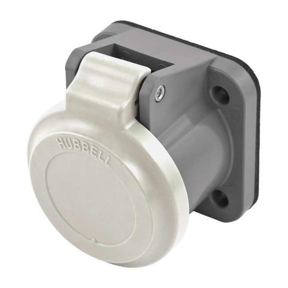 Hubbell Wiring Device-Kellems Single Pole Connector,Non-Met Cover,Whit HBLNCW