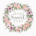 thumbnail image 3 of Jacobs, Cindy 12x12 Black Modern Framed Museum Art Print Titled - Home Sweet Home Floral Wreath, 3 of 5