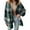 Army Green, variant on Womens Plaid Shacket Jacket Long Sleeve Button Down Fleece Hooded Jackets Lightweight Fall Winter Warm Coat Outerwear