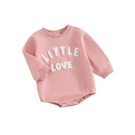 

Baby Romper Long Sleeve Embroidery Letters Fall Casual Bodysuit