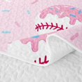 thumbnail image 5 of Castle Fairy Baseball Print Twin Quilt Set,Pink Ice Cream Drip Twin Coverlet Set, 5 of 7