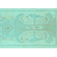 thumbnail image 1 of Ahgly Company Indoor Rectangle Abstract Light Blue Modern Area Rugs, 2' x 5', 1 of 4