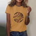 thumbnail image 1 of Séductiva T-Shirt à Manches Courtes pour Femmes Soldes Mode Décontractée Imprimé Baseball T-Shirt à Manches Courtes, 1 of 5