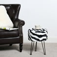 thumbnail image 2 of Home Soft Things Faux Fur Stool - Zebra - Black Leg - 13x13x17", 2 of 5