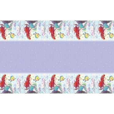 Unique Disney Ariel Rectangular Plastic Table Cover, blue/red/multicolor, 54" x 84"