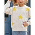 thumbnail image 4 of Afdoent Girls Sweaters Star Pattern Knitted Sweater Cozy Casual Crewneck Pullover for Kids 10-12 Years, 4 of 7