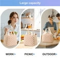 thumbnail image 4 of Insulated Lunch Bag for Women Men, Cute Corduroy Lunch Box Tote Bag Reusable Leakproof Bento Cooler Bag for Work Picnic Travel, 9.8L (Checkered Brown), 4 of 7