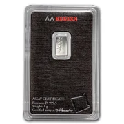 1 gram Platinum Bar - Valcambi (In Assay)