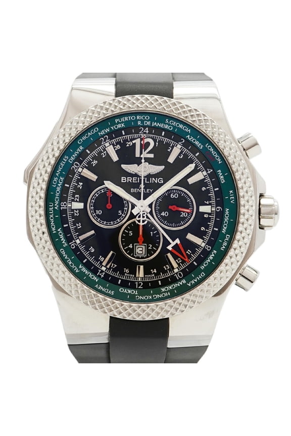 Pre-Owned Breitling Bentley A47362 Men's Black Dial Watch