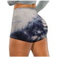 thumbnail image 1 of Gibobby Pantalones de Casuales Bolsillos Biker Yoga Tie-dye Mujer Pantalones cortos elásticos Running Fitness Pantalones arrugados Pantalones de yoga(Azul marino， M), 1 of 4