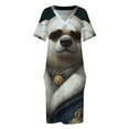 thumbnail image 6 of Elegant Bear in Glasses Loose Pocket Dress Dresses Summer Summer Dresses for Women, 6 of 9