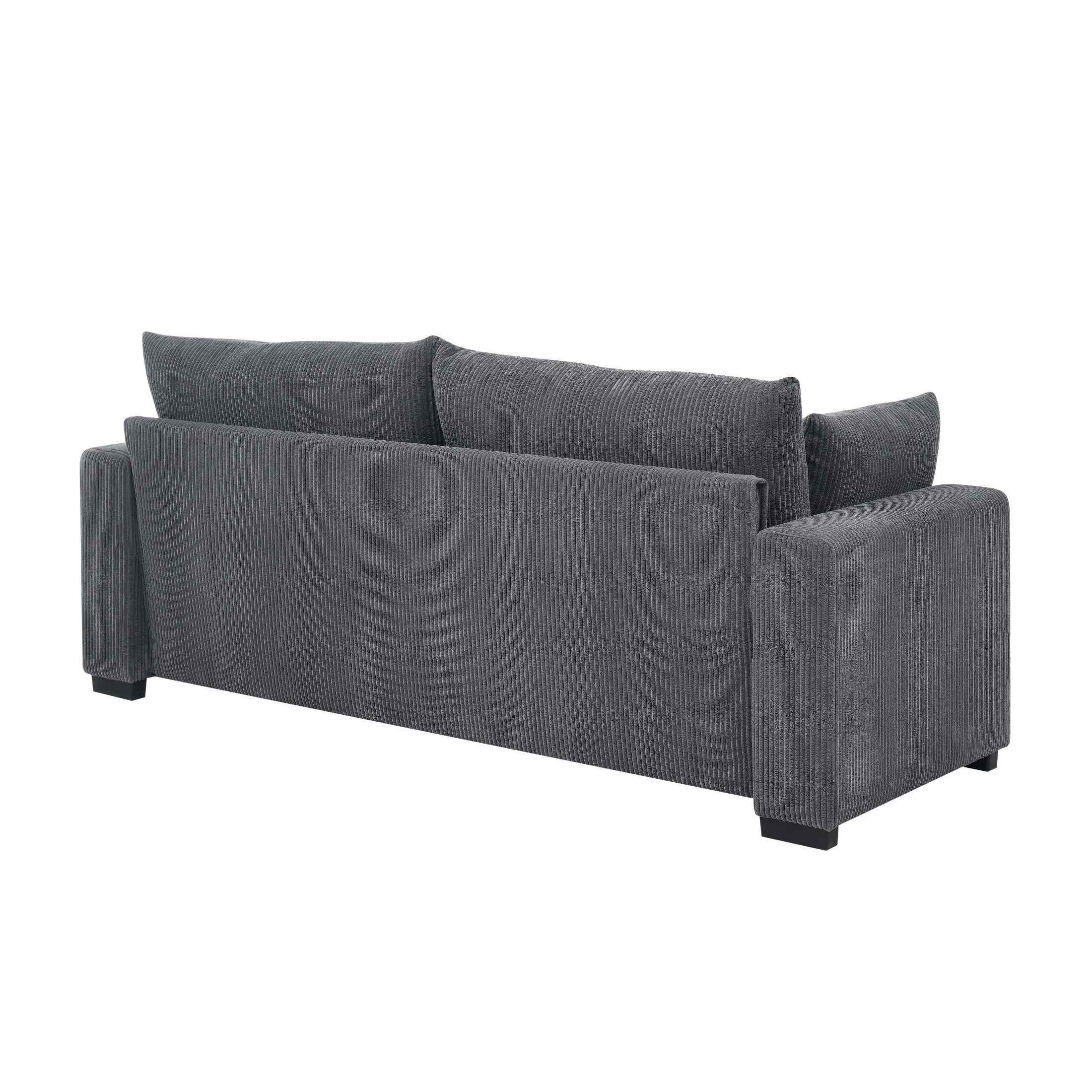 Aukfa 89" Corduroy Sofa, Comfy 3 Seater Couch for Living Room, Small Space, Apartment, Gray