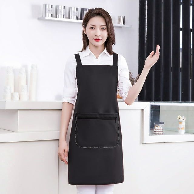 Delantal de Cocina Impermeable Hxy250225003 | Delantal de Poliéster Resistente Al Aceite, Duradero, para Cocinar y Hornear, con Doble Tirante | Delantal Lavable, Resistente a La Suciedad y con Bolsil