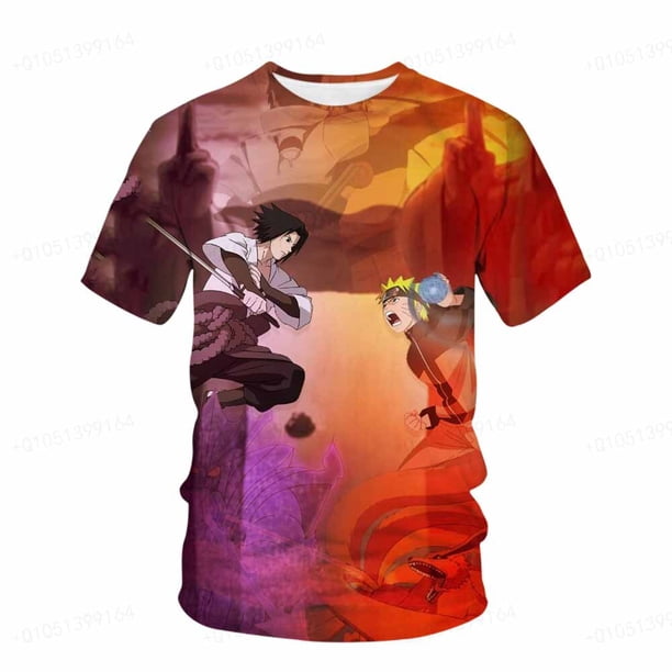 Naruto Anime camiseta de manga corta para hombres en verano nueva camiseta juvenil para niños de escuela primaria y secundaria en verano 20235XL Gao Jinjia LED