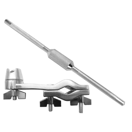 Drum Extension Clamps Set with Double Ended Extension Rod Repair Tool Accessory Mount Holder for Workout Device Musical Parts Handbell