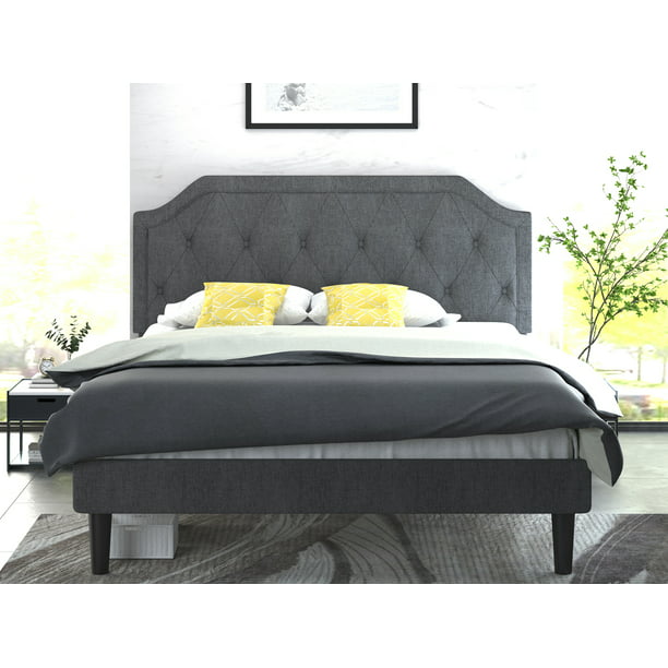 Allewie Queen Upholstered Platform Bed, Can A Headboard Be Attached To Platform Bed Frame