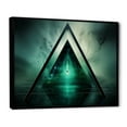 thumbnail image 3 of Designart "Echoes of Pyramid Green Abstract Harmony I" Extra Large Abstract Framed Wall Art - Modern Green Abstract Geometric Bedroom Framed Canvas Wall Art, 3 of 7