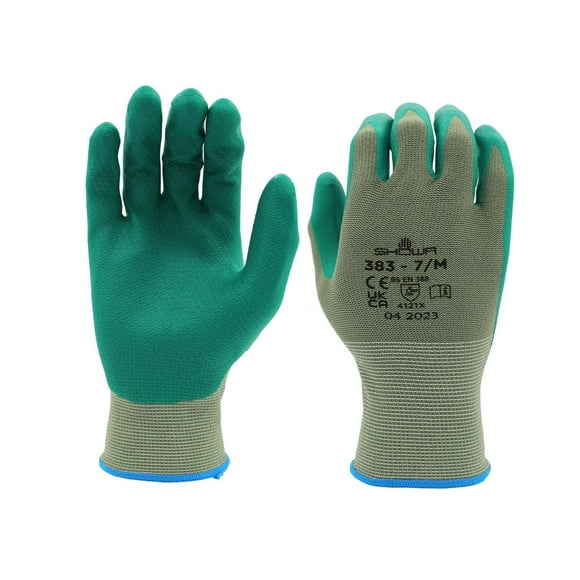 Guantes de trabajo SHOWA 383 sostenibles con revestimiento de palma de nitrilo EBT