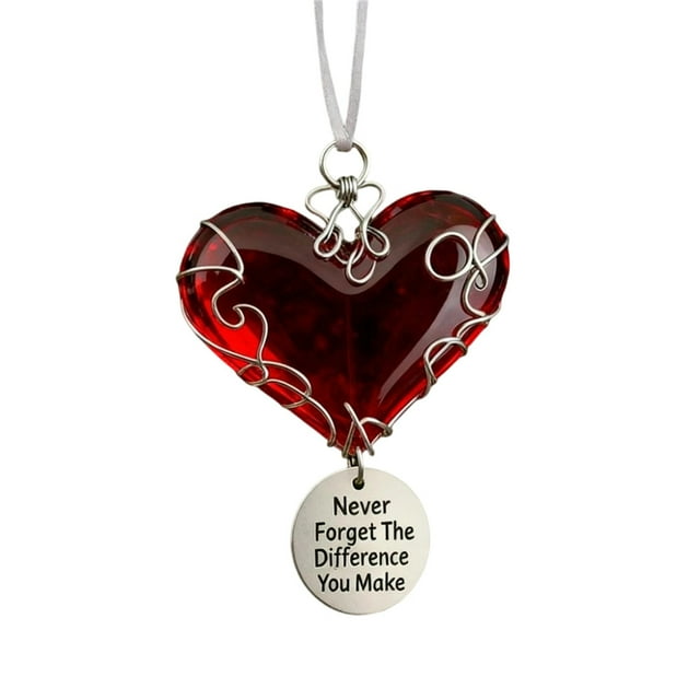 A Valentines Day Gift Gift For Friend Decorative Heart Pendant 2D Flat Acrylic Hanging Ornament 3.15 Inches Style A