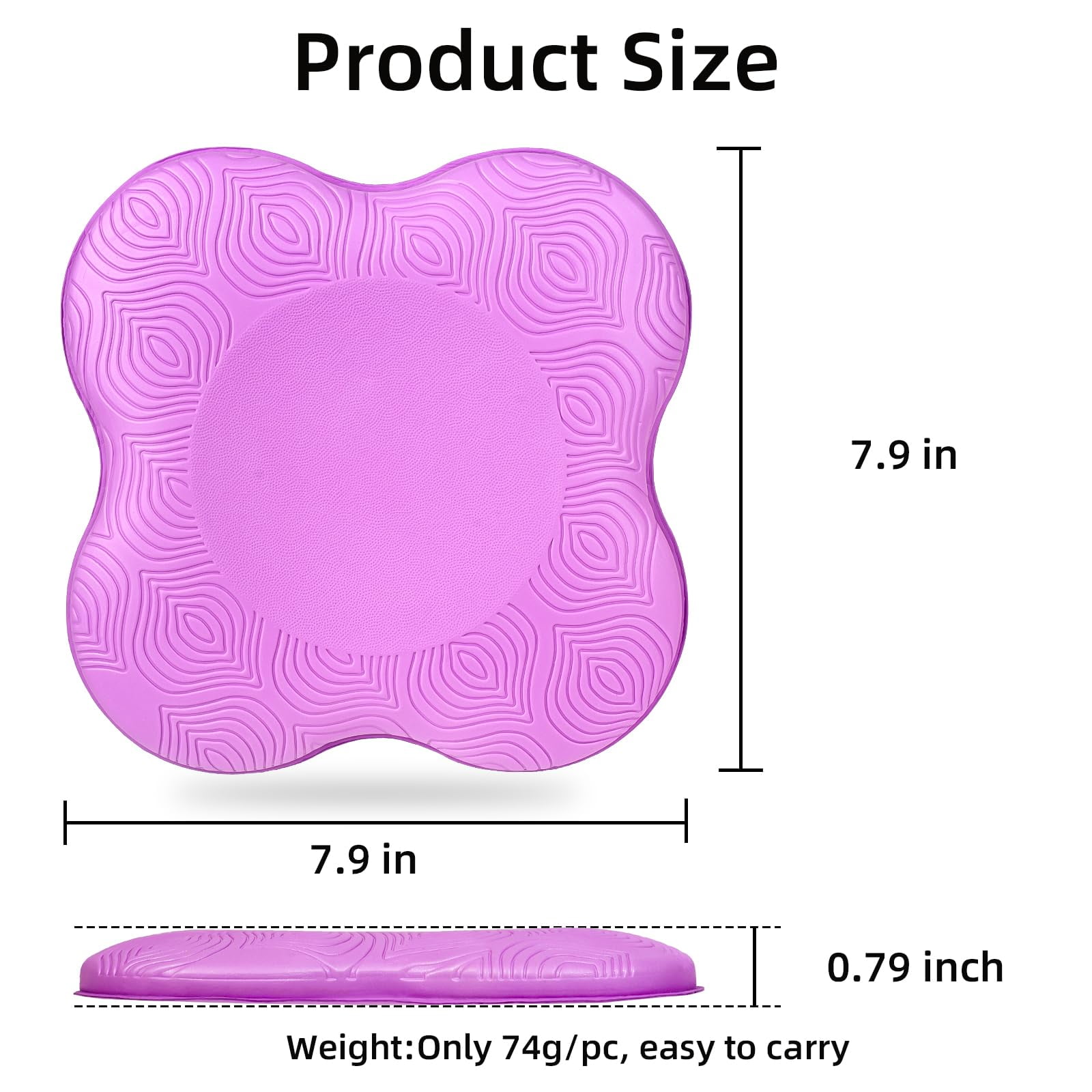Yoga Knee Pads, Set of 4, Cushions for Knees and Elbows, Fitness, Meditation, Kneeling, Balance, Floor, Pilates (Pink Purple)