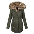 thumbnail image 1 of Uhndy Winter Jackets Coats for Women, Winter Warm Collar Women Zipper Long-sleeved Slim Cotton Coat Hooded Coat Christmas Gifts for Women, 1 of 5