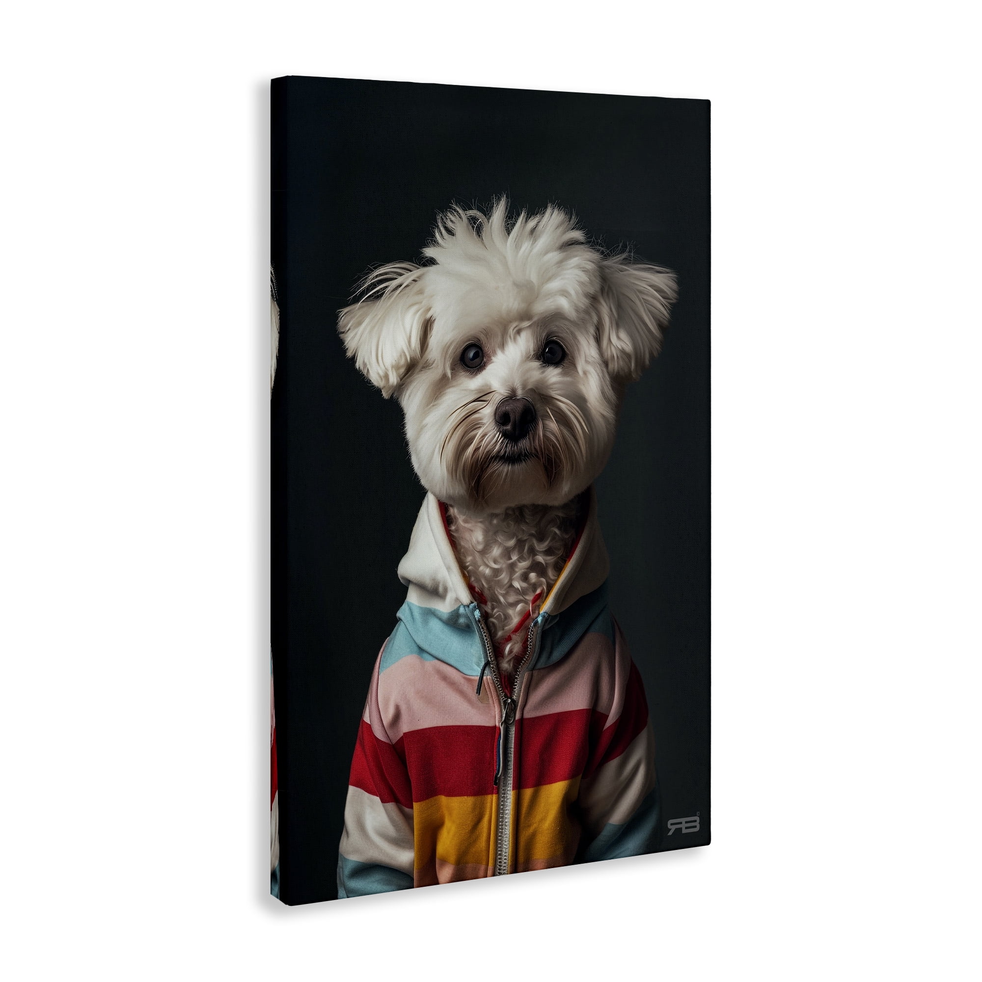 Stupell Industries Terrier Dog with Windbreaker Animals & Insects Painting Gallery Wrapped Canvas Art Print Wall Art, 30 x 45