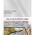thumbnail image 6 of 4th of July RV Awning Sun Shade Screen 9'X7' Blue Red Fireworks Mesh Sunscreen Patriotic Stars Wood Grain Awning Shade Screen with Zipper UV Blocker Completed Kits for RV Motorhome Camper, 6 of 7
