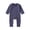 Navy, variant on Unisex Baby Long Sleeve Romper - Soft Ribbed Knit Side Snap Jumpsuit - Comfortable born Sleep and Play One-Piece - Solid Color Breathable Footed Pajamas for Boys and Girls 3-18 Months