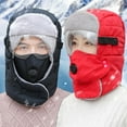 thumbnail image 2 of Unisex Hat Blue Warm Hat Multifunctional Thickened with Earmuffs Winter Thermal Trapper Hat for Winter Biking, 2 of 5