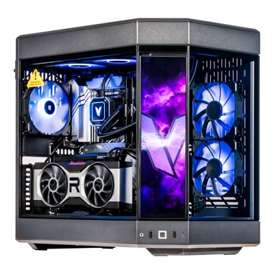 Velztorm LCD Black Praetix Gaming Desktop PC (Intel i9-13900K 2.20GHz, Radeon RX 6900 XT 16GB, 64GB DDR5, 1TB PCIe SSD, 360mm AIO, 1000W PSU, RGB Fans, WiFi 6E, Win 10 Home) VELZ0092