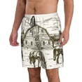 thumbnail image 2 of Fuzoiu Horses Grazing On Meadow Print Men's Beach Shorts,Men's Swim Trunks,Quick Dry Board Shorts with Pockets,Men's Bathing Suits for Surfing, Running, and Casual Wear-Small, 2 of 6