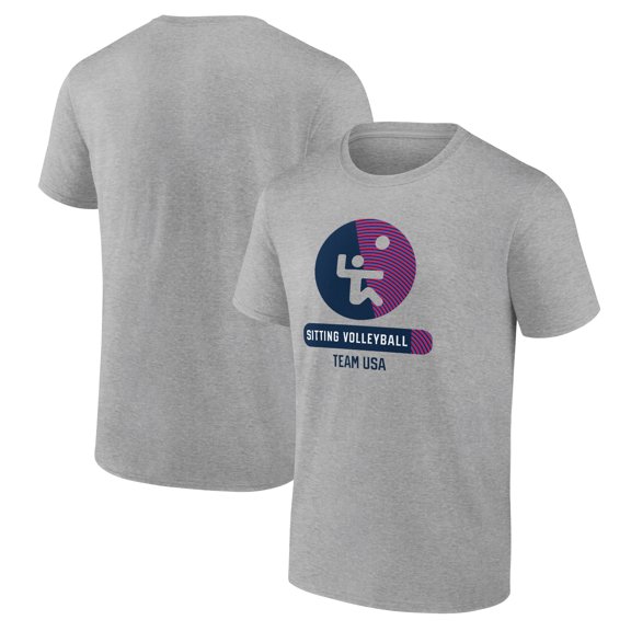 Men's Heather Gray USA Sitting Volleyball Radiating Victory T-Shirt