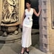 thumbnail image 3 of Trajes blancos elegantes con cuello en V para mujer, chaleco delgado sin mangas, conjunto de chaqueta plisada de empalme, Top y falda, sólido, verano, dos piezas, 3 of 5