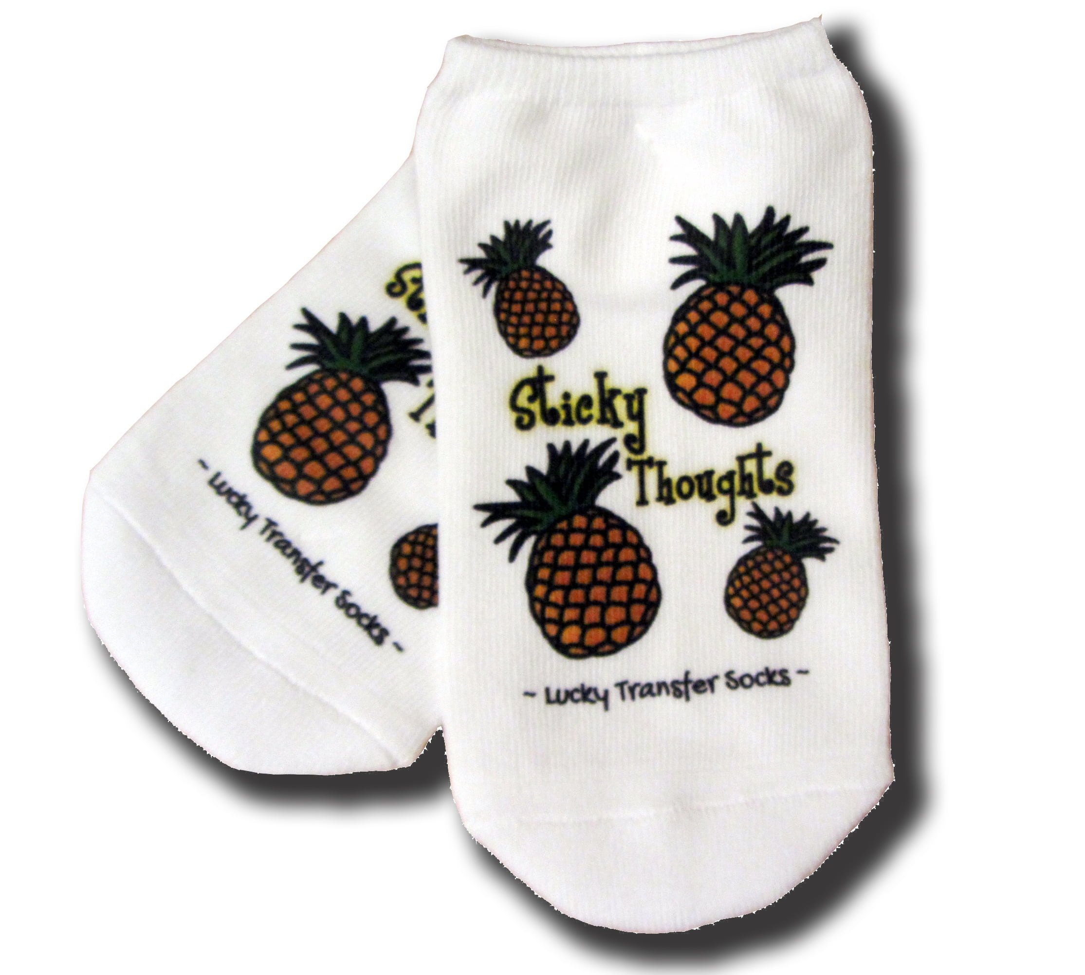 JXGZSO 2 Pairs Fertility Pineapple Socks Finapple Socks Lucky IVF Socks Infertility Socks Frozen Embryo Transfer Socks 