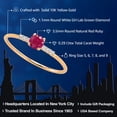 thumbnail image 2 of Gem Stone King 10K Yellow Gold Red Ruby and White Lab Grown Diamond Engagement Ring for Women (0.29 Cttw, Round 3.5MM, Gemstone July Birthstone, Size 5), 2 of 5