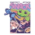 thumbnail image 2 of Juniors Star Wars: The Mandalorian and Grogu Protect Attack Snack Collage T Shirt, 2 of 5