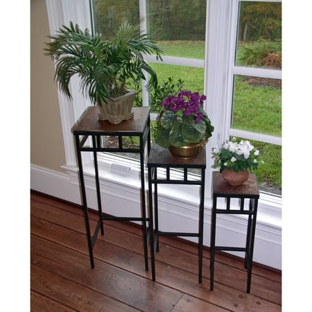 4D Concepts Slate Top Plant Stands - Set of 3 - Walmart.com