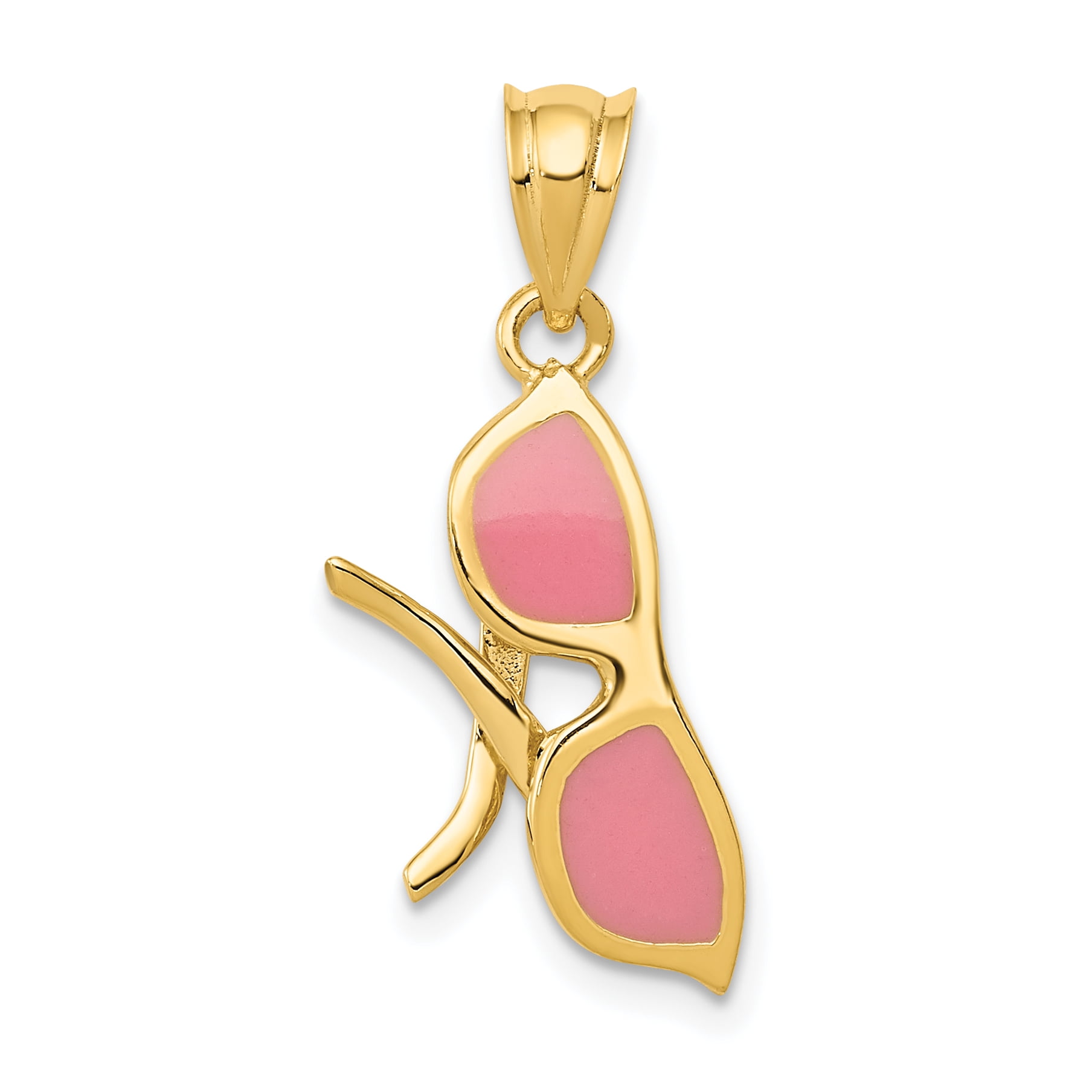 Quality Gold Enamel Sunglasses Charm 14K Yellow Gold