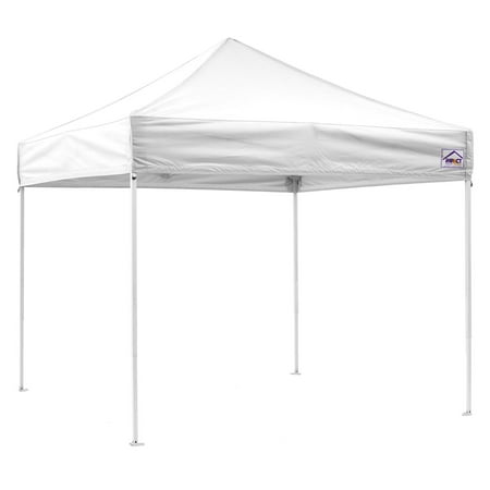 Impact Canopy 10x10 Instant Pop Up Canopy Tent, Straight Leg, Weight Bags, Roller Bag, White