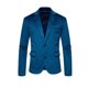 thumbnail image 5 of Blazers formales de ante INSPIRE CHIC para hombres, ajuste slim, chaquetas deportivas de dos botones, azul lago M, 5 of 5