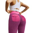 thumbnail image 3 of Aoochasliy Womens Pants High Waist Yoga Pants Slimming Booty Leggings Workout Running Butt Lift Tights Pants with pockets, 3 of 4
