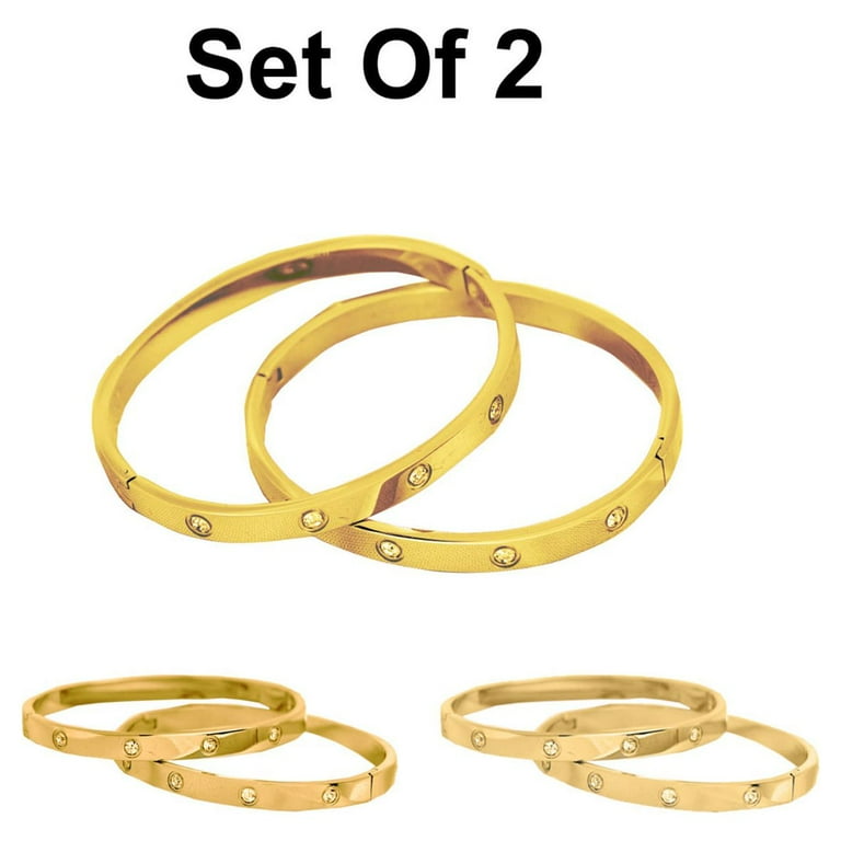 Keyo CO. 14k Bonded Gold Love Friendship Bangle Bracelets for