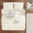 thumbnail image 3 of 500-Thread Count Egyptian Cotton 3-PCs Multi Ruffle Duvet Cover, With Zipper Closure & Corner Ties - Twin/Twin-XL Size ( 68 x 90 ) Inches, (Ivory), 3 of 5