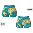 thumbnail image 5 of Qekee World Map With Landmarks Women Workout Shorts, Sports shorts, Scrunch Butt Lifting Gym Shorts, Breathable Soft - X-Large, 5 of 9