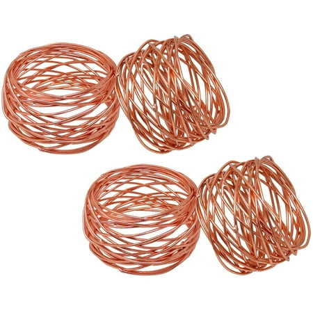 

Handmade Napkin Rings Set of 4 for Everyday Dining Table Decoration (Copper)