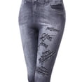 thumbnail image 3 of FashionOutfit Women's Denim Style Look Stretchy Leggings, 3 of 3