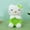 KT green, variant on New Breath Sound Light Cute Kitty Cat KRM  Coaxing To Sleep Music Soothing Action Figure Doll KT Plush Doll Comfort Toy