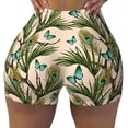 thumbnail image 2 of Goofa Butterflies And Peacock Feathers Printed Workout Shorts Women Seamless Scrunch Butt Lifting High Waisted Gym Booty Shorts Elastic Workout Shorts-Small, 2 of 8
